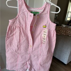 Masters Collection Pink Striped Romper